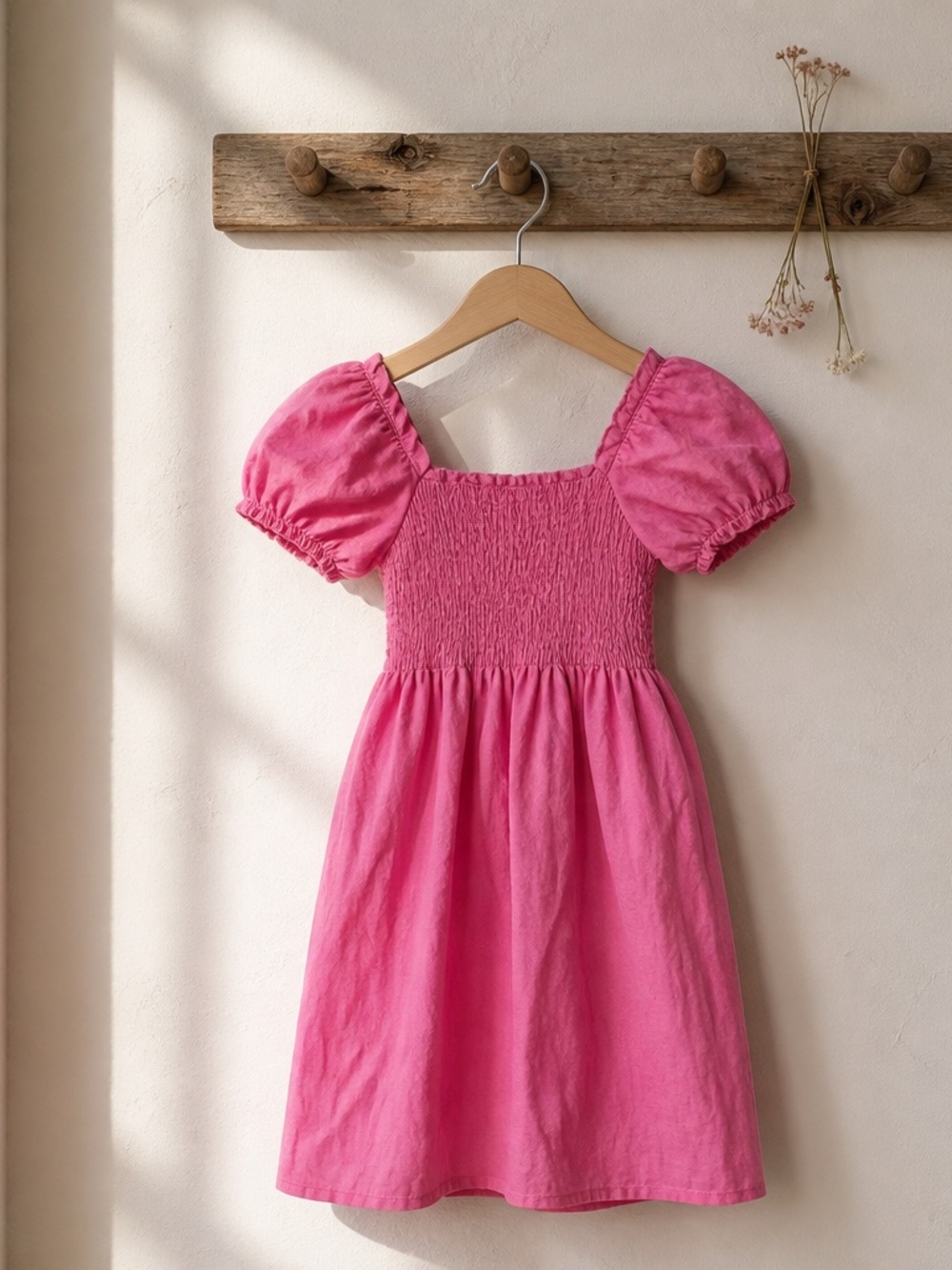 Sabo Puff Sleeve ladies Dress in Pink
